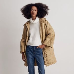 Madewell Quilted Norris Poncho – Dried Sage, Size S